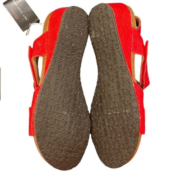 VIONIC 11 Sandals 11 Retro Wedges low heel Comfort Adjustable Patent Leather - Picture 9 of 10